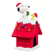 Snoopy Y Woodstock Casa Navidad Con Luces Led