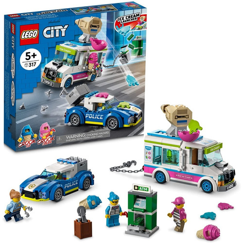 Kit Lego City Persecución Policial Camión De Helados 60314 Cantidad de piezas 317