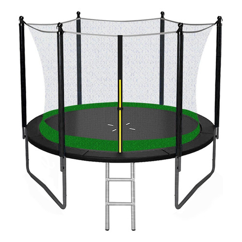 Trampolin Level Kids 10 Ft Con Diámetro De 3.04 M Escalera Color de la lona de salto Verde Color del cobertor de resortes Verde