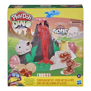 Huevos Rellenos De Slime Dino Crew Lava Island, De Colores Play-doh