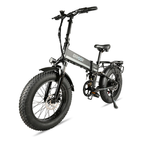 Bicicleta Eléctrica Gyroor Eb021 R20 En Aluminio Y Plegable Color Negro