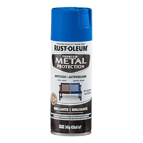 Pintura Aerosol Antióxido Metal Protection 340 Gr Rust Oleum Color Azul Eléctrico Brillante