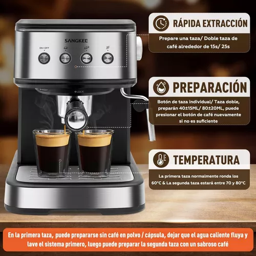 Cafetera Expresso Plata Para Café Molido - Sangkee México Envíos Rápidos y  Seguros