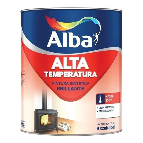 Esmalte Alta Temperatura Alba Aluminio X 1 Lt Color Plateado