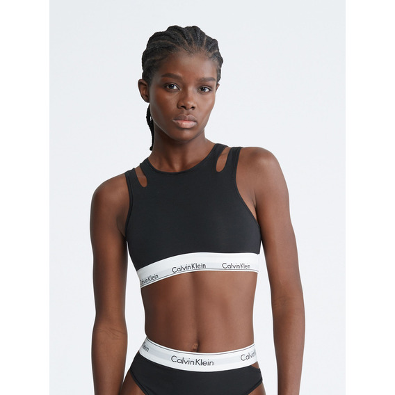 Bralette Ck Deconstructed Negro Calvin Klein