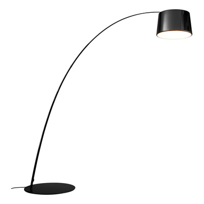 Lampara De Pie Tepic Negro 3xe27 Arco Minimalista Negro Negro