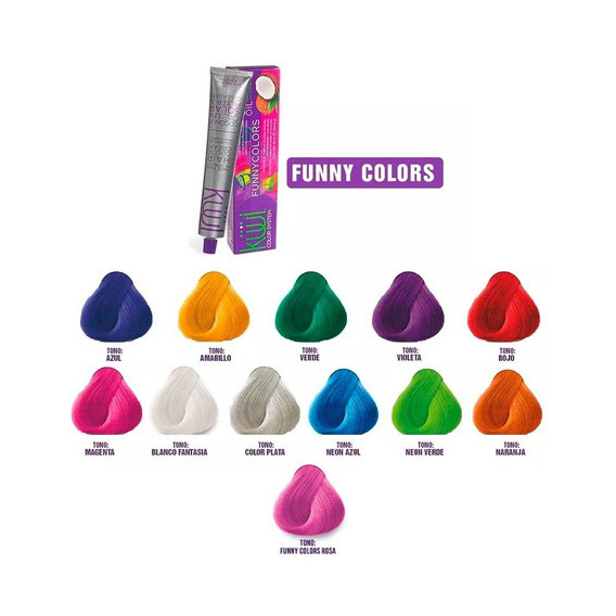  Tintes Kuul Funny Colors 90ml - Kit Tono Tinte Kuul Funny Colors Rosa