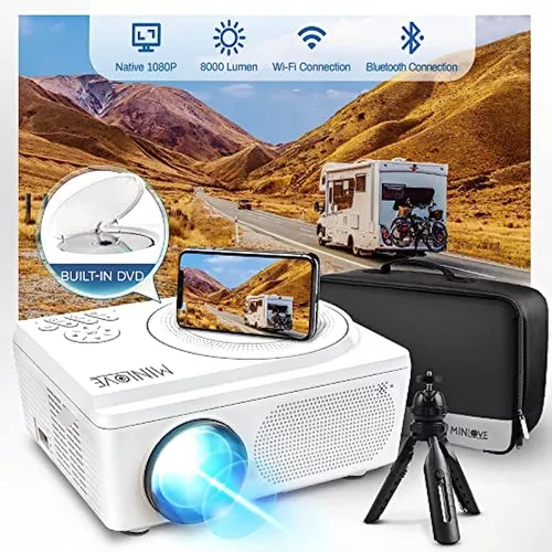 Proyector Bluetooth WiFi 5G, proyector nativo Full HD 1080P 9500 lúmenes  con pantalla de espejo inalámbrica, compatible con TV  Stick/HDMI/reproductor