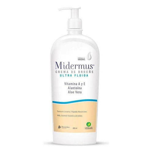 Midermus Crema De Ordeñe 400g Nutritiva Humectante Fluida Tipo De Envase Dosificador Fragancia Si Tipos De Piel Sensible