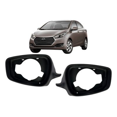 Kit Par Moldura Aro Retrovisor Hyundai Hb20 2012 À 2019