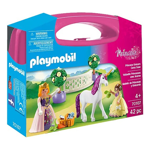 Juego Playmobil Maletín Grande Princess Y Unicornio 42 Pzas