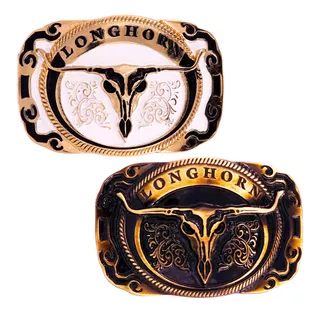 Kit 2 Fivelas Country Texas Longhorn Cowboy Rodeio Luxo