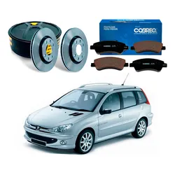  Kit Disco Pastilha Freio Dianteiro 206 Sw 1.6 2005 A 2009