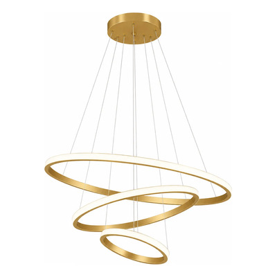 Lampara Colgante Triple Aro Led Cct Dorado Ldf41072-d  Dorado