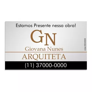 Placa Arquiteta Para Obra Pvc 2mm 50x70  2unid