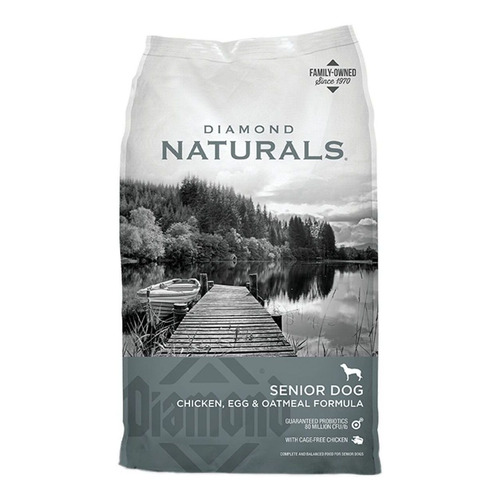 Alimento Diamond Naturals para perro senior de raza  pequeña, mediana y grande sabor pollo, huevo y avena en bolsa de 6lb