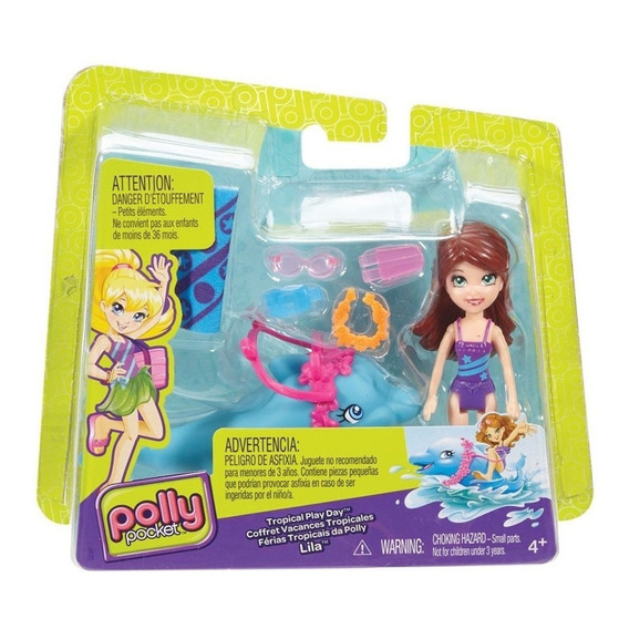 Muñeca Polly Pocket Vehiculos Tropicales Delfin + Accesorios