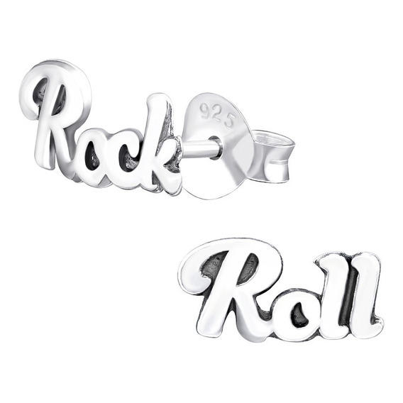 Aros Rock And Roll Aretes Pequeños Plata 925 Hombre Mujer