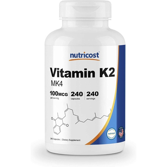 Vitamina Vitamin K2 Más Potente 100mcg 240 Caps Eg T06