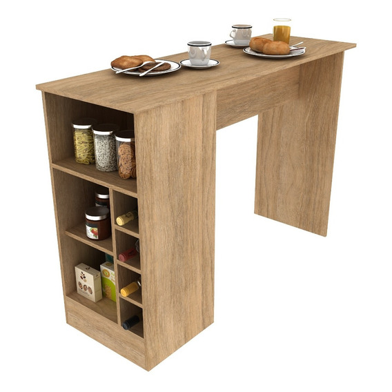 Barra Mesa Desayunador Cocina Rustic Isla Multiuso Mueble