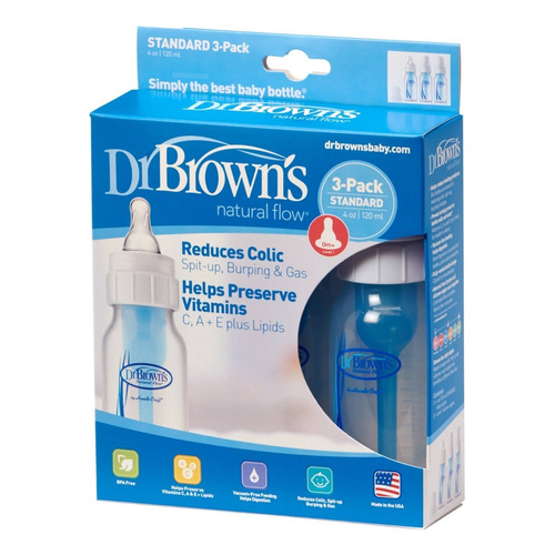 Dr Browns Set De 3 Biberones 4 Oz Anticolicos