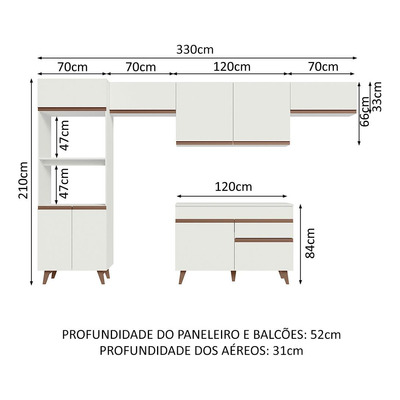 Cocina Integral Reims 3.30m Blanco 01