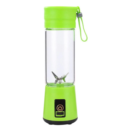 Licuadora portátil Zebbris Mini 380 mL con USB verde y vaso de plástico