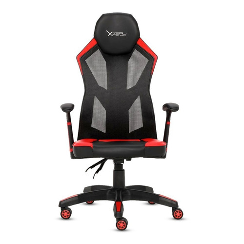 Silla de escritorio Xzeal XZ30 gamer ergonómica  negra y roja con tapizado de mesh