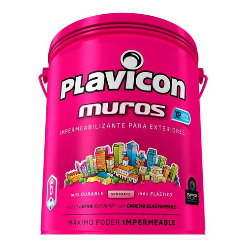 Plavicon Muros Y Frentes Impermeabilizante Plastico 25kg Rex Color Gris cemento