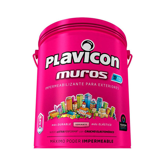 Plavicon Muros Y Frentes Impermeabilizante Plastico 25kg Rex Color Gris cemento