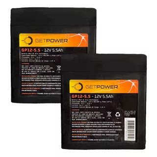 12v 5;5ah Kit 2 Getpower | Nobreak, Alarmes, Cerca Elétrica