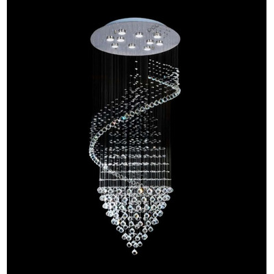 Colgante 10 Luces Trompo Platino Led Gu10 Deco Moderno Mg