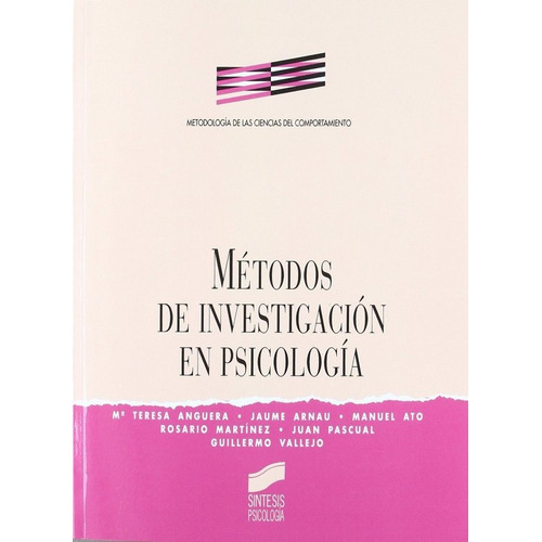 Mãâ©todos De Investigaciãâ³n En Psicologãâa, De Arnau Graf, Jaime. Editorial Sintesis En Español