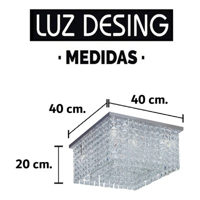 Plafon Cuadrado Recto 6 Luces Apto Led G9 Deco Moderno Mg