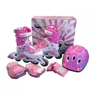 Roller + Casco + Set De Proteccion Para Niñas!! Nuevos!!!