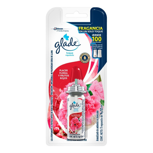 Repuesto aromatizante Glade Toque placer floreal y frutos rojos 9 g