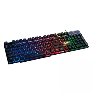 Teclado Gamer Bkt Bktk77 Qwerty Español España Color Negro Con Luz Rgb