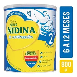 Leche De Fórmula En Polvo Nestlé Nidina 2 En Lata - Pack De 6 De 800g - 6  A 12 Meses