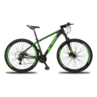 Bicicleta Aro 29 Ksw Xlt 2019 Alum Câmbios Shimano 24v Disco Cor Preto/verde Tamanho Do Quadro 17