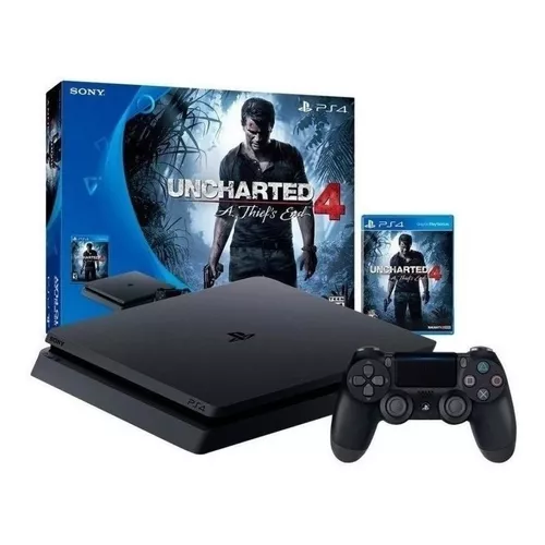 Sony PlayStation 4 Slim 500GB Uncharted 4: A Thief's End Bundle cor preto  onyx