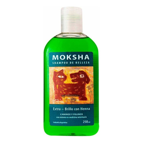 Shampoo Para Perro Y Gato Moksha Belleza Brillo Con Henna 250ml