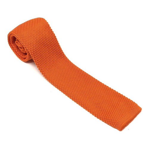 Corbata Vestir Tejida Moda Hombre Poliéster Premium Sarosa Color Naranja