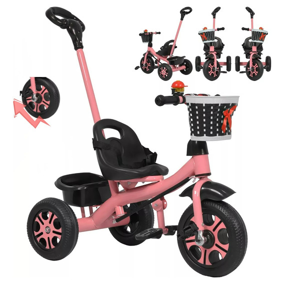 Triciclo Infantil Genérico Multifuncional + Cajuela Y Pedal