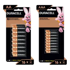 Kit Duracell Com 16 Pilhas Aa E 16 Pilhas Aaa
