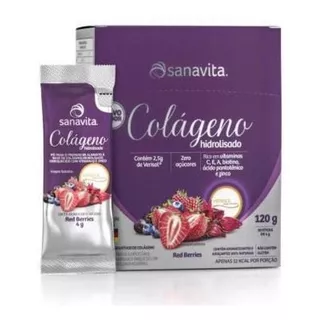 Colageno Hidrolisado Verisol Sanavita 120g Sabor Red Berries