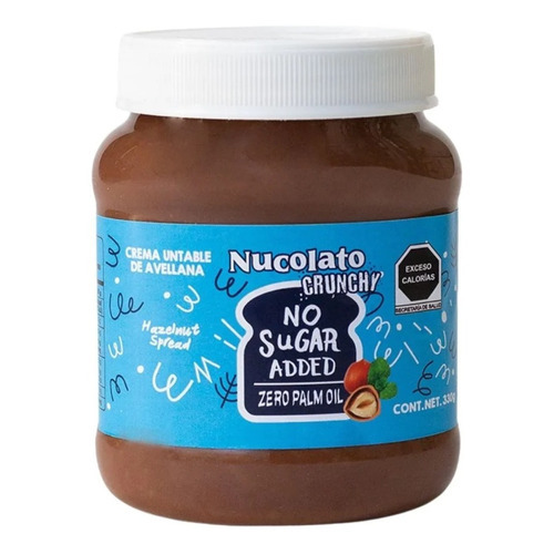 Crema De Avellana Nucolato Crunchy No Sugar 330 Gr