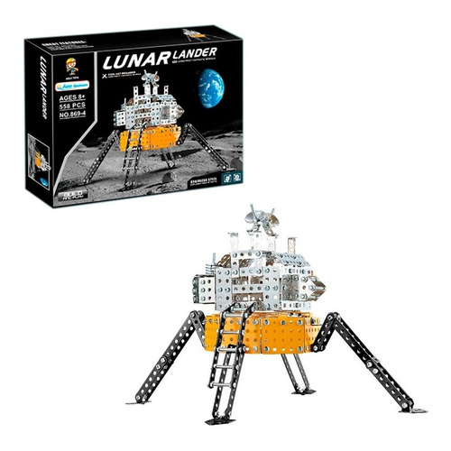 Bloques Construcción En Acero Inox Aterrizaje Lunar 558 Pzas