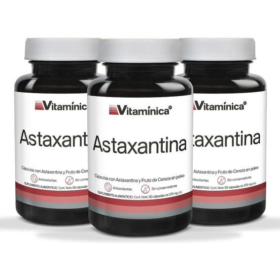 Astaxantina Vitamínica 3 Pack - 90 Cápsulas Para 3 Meses