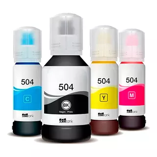 Kit Refil De Tinta Para Epson L6171 T504120 Cmyk Compatível