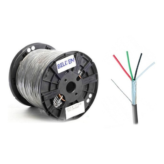 Bobina De Cable 4 X 22 Awg Blindado 305 Metros Gris Belden